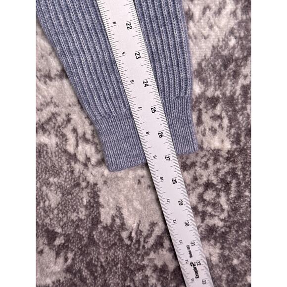 REISS Sweater Medium Mens Ice Blue Ribbed Crewneck Jumper - Picture 5 of 9
